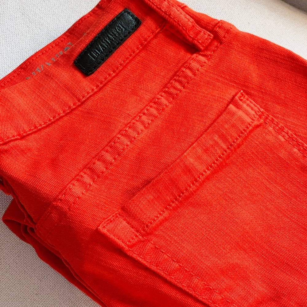Blank NYC Fiery Red Spray On Jeans